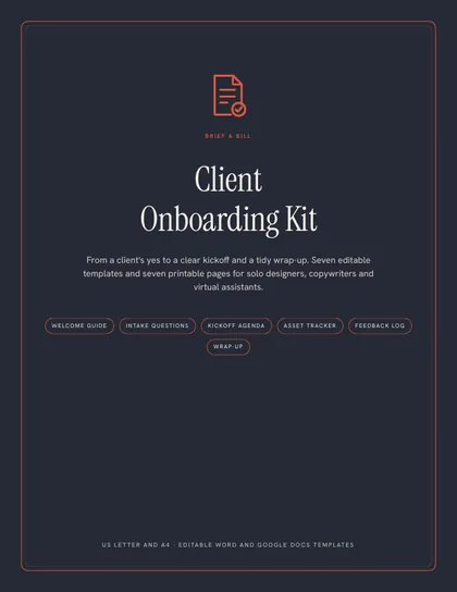 Cover of the Client Onboarding Kit