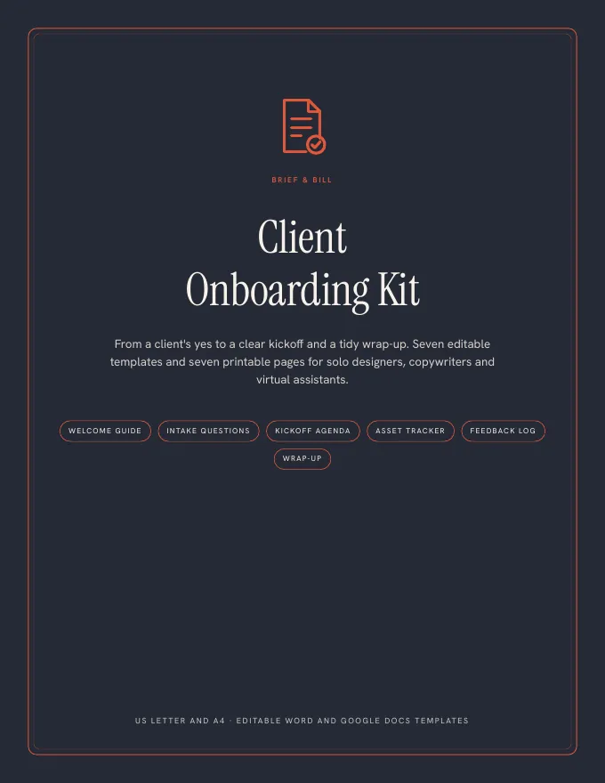 Cover of the Client Onboarding Kit