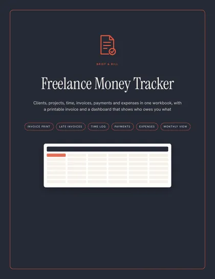 Cover of the Freelance Money Tracker